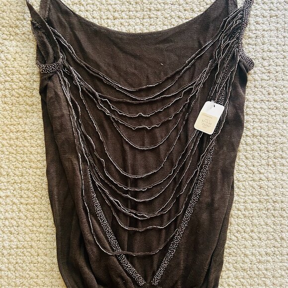 Sexy NWT Vintage Beaded Backless Top by Nicholas K - Picture 1 of 6